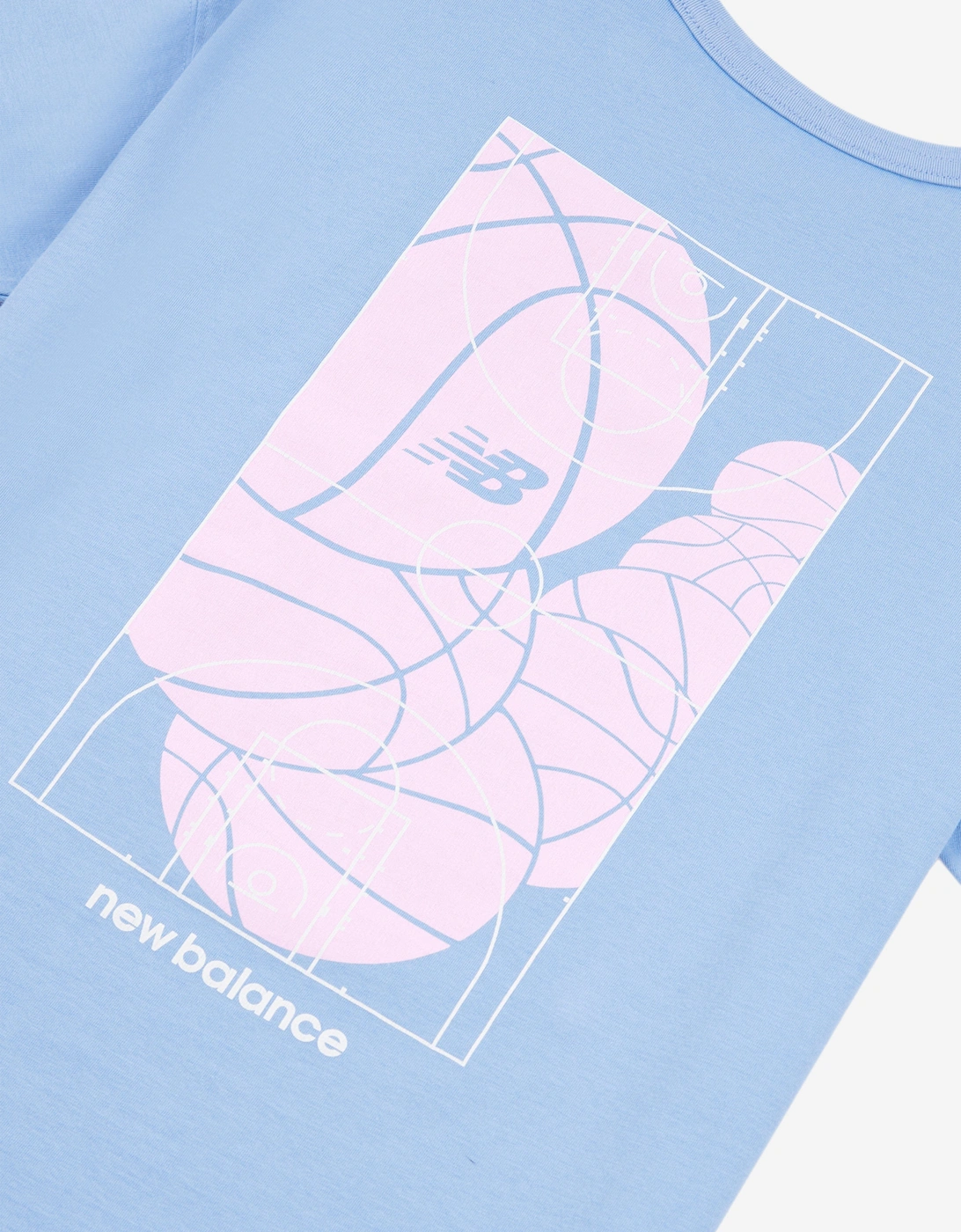 Girls Hoops Court Graphic T-Shirt in Blue