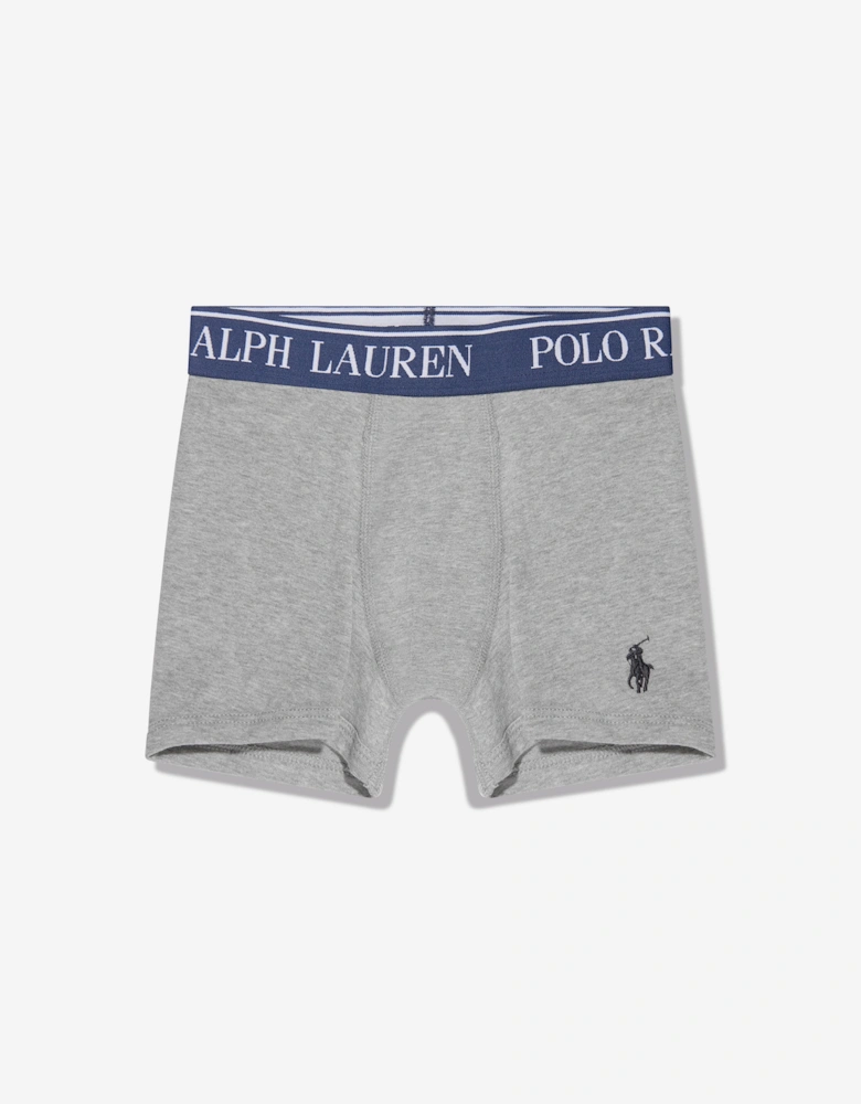 Boys Cotton Stretch 5 Pack Boxer Shorts Set in Grey