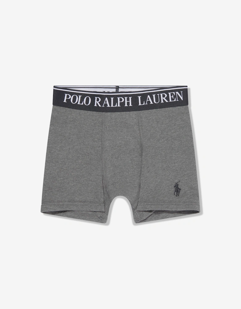 Boys Cotton Stretch 5 Pack Boxer Shorts Set in Grey