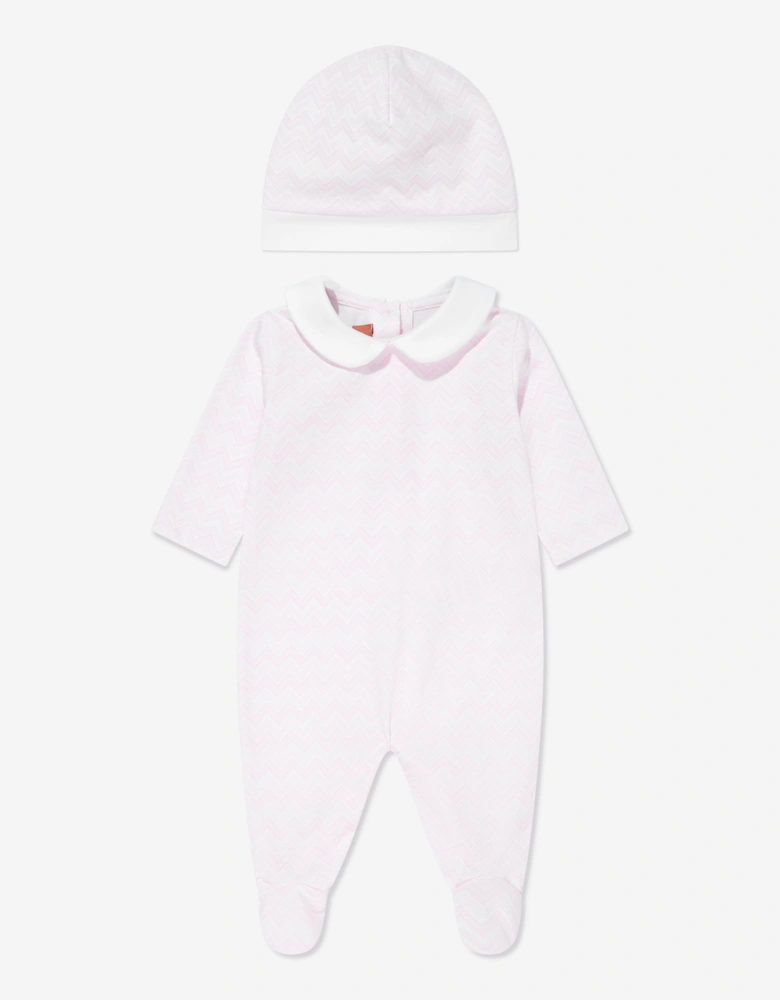 Baby Girls Zigzag Babygrow Set in Pink