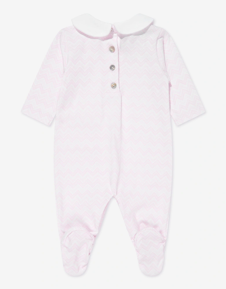 Baby Girls Zigzag Babygrow Set in Pink