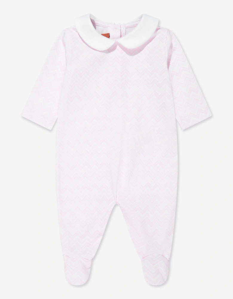 Baby Girls Zigzag Babygrow Set in Pink