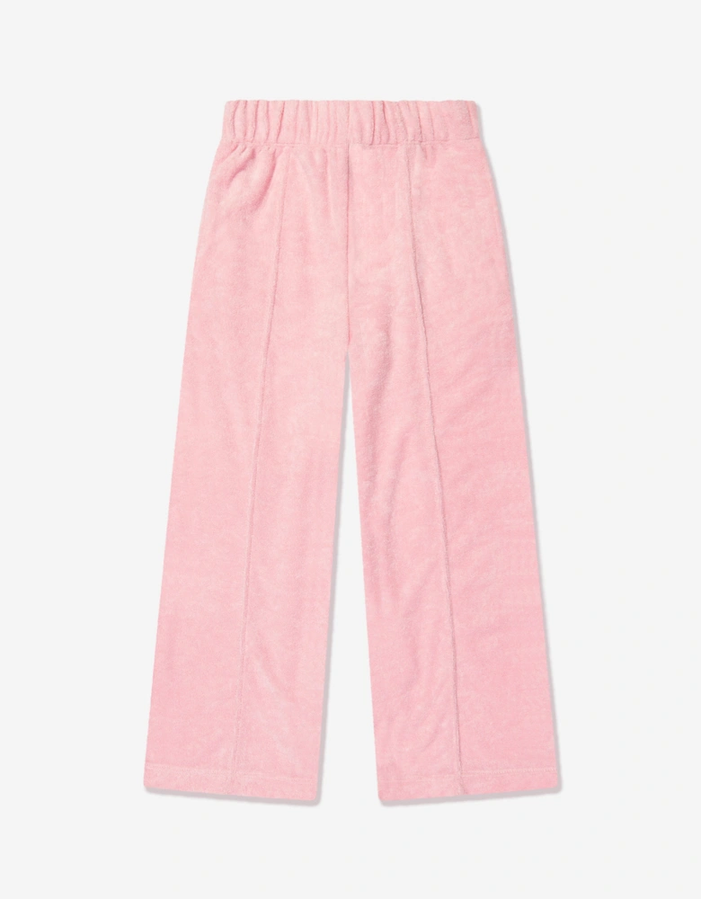 Girls Towelling Flared Trousers in Pink