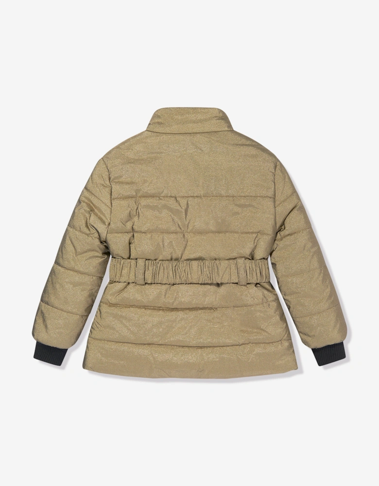 Girls Puffer Jacket in Gold