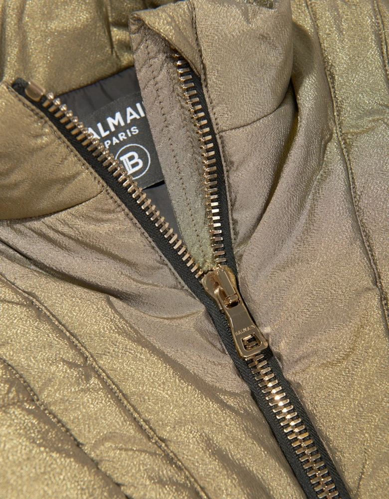 Girls Puffer Jacket in Gold