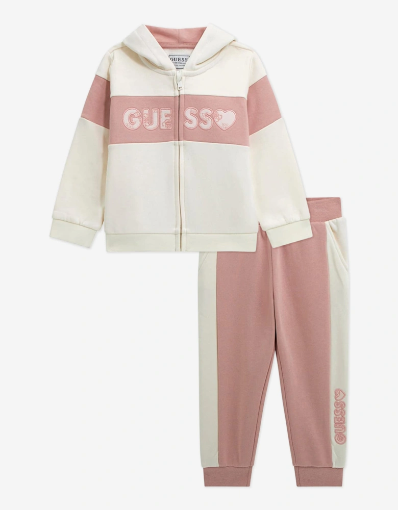 Girls Logo Tracksuit in White