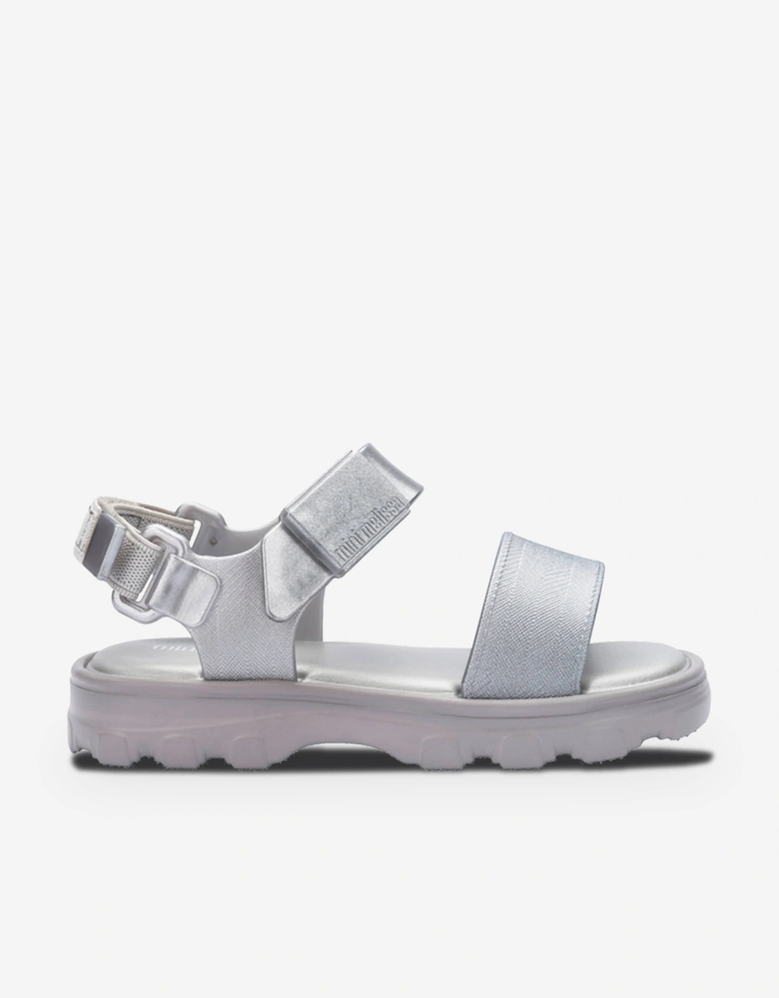 Girl's Mini Melissa Girls Kick Off Sandals in Silver - Size: 1 (older)