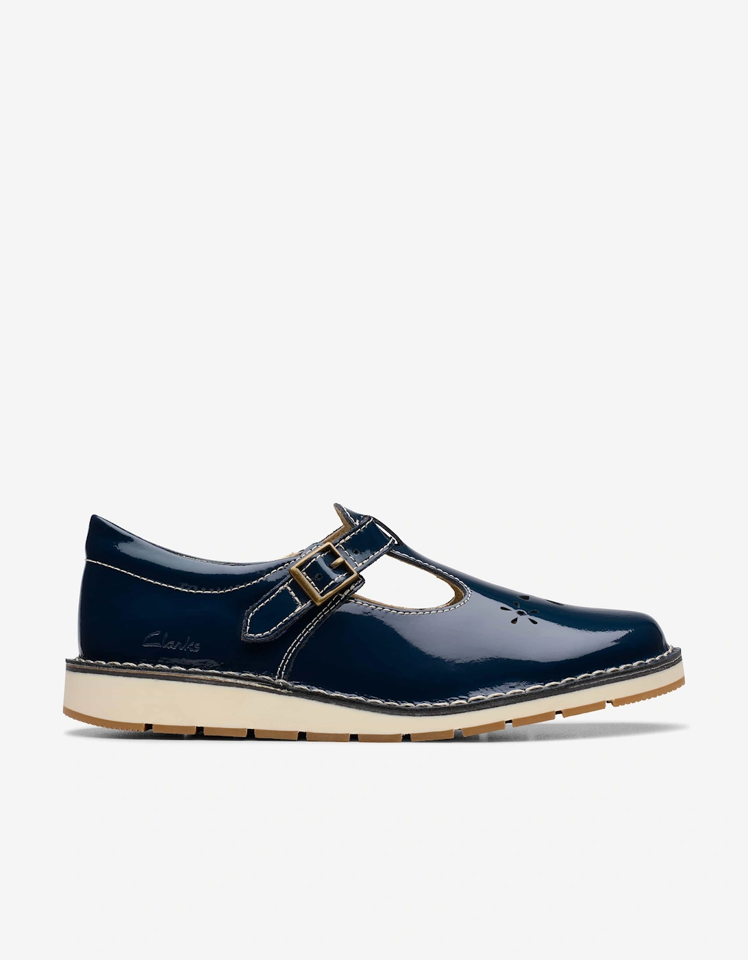 Girls Patent Joyful Skip T-Bar Shoes in Navy, 5 of 4