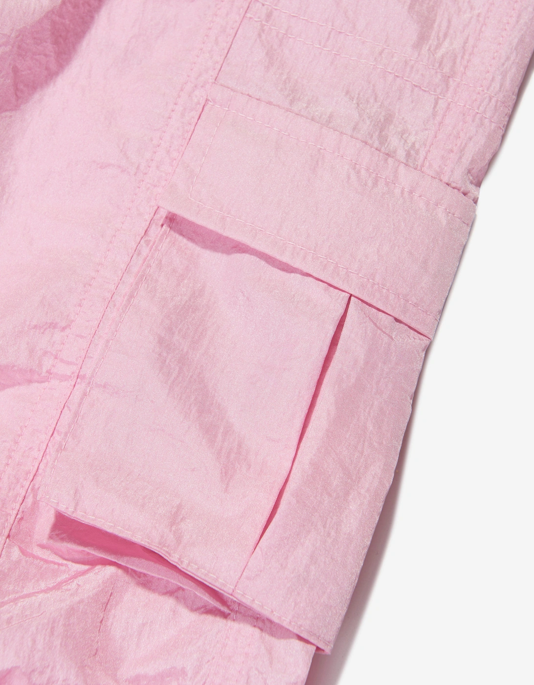 Girls Nylon Cargo Trousers in Pink