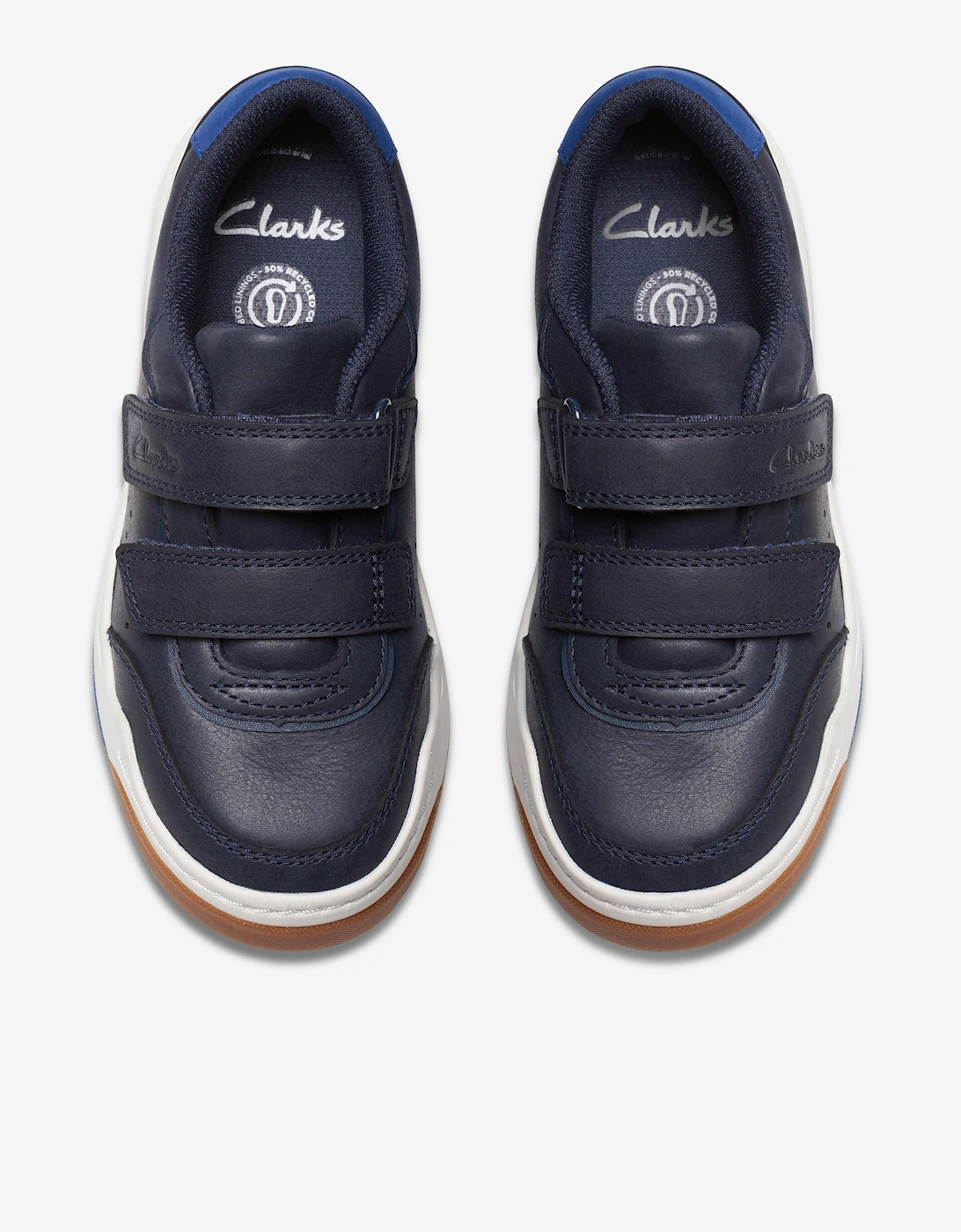 Kids Leather Urban Solo Trainers in Navy