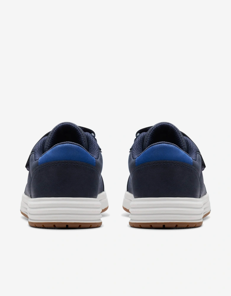 Kids Leather Urban Solo Trainers in Navy