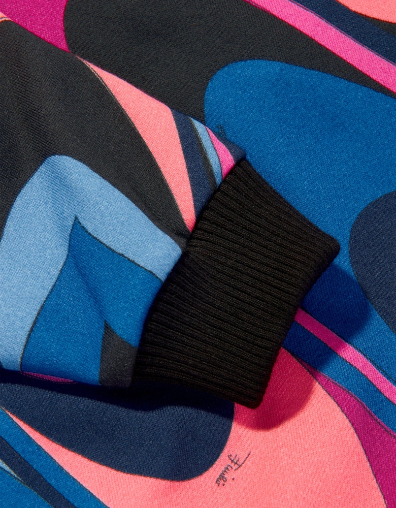 Girls Onde Print Hoodie in Multicolour