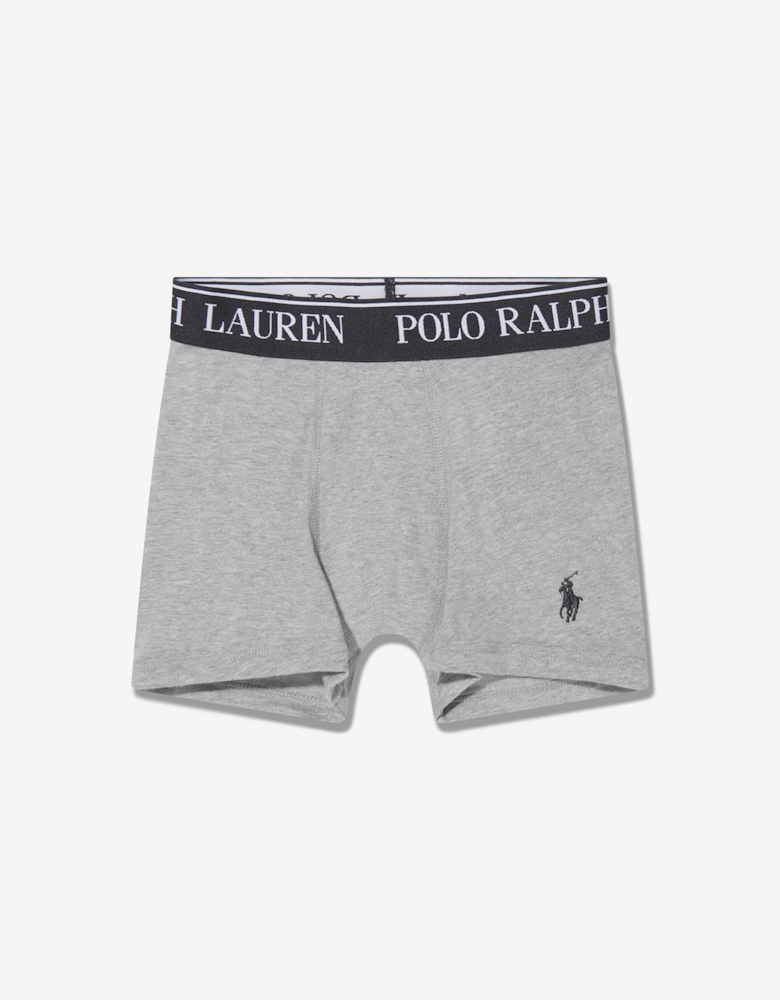 Boys Cotton Stretch 3 Pack Boxer Shorts Set in Black
