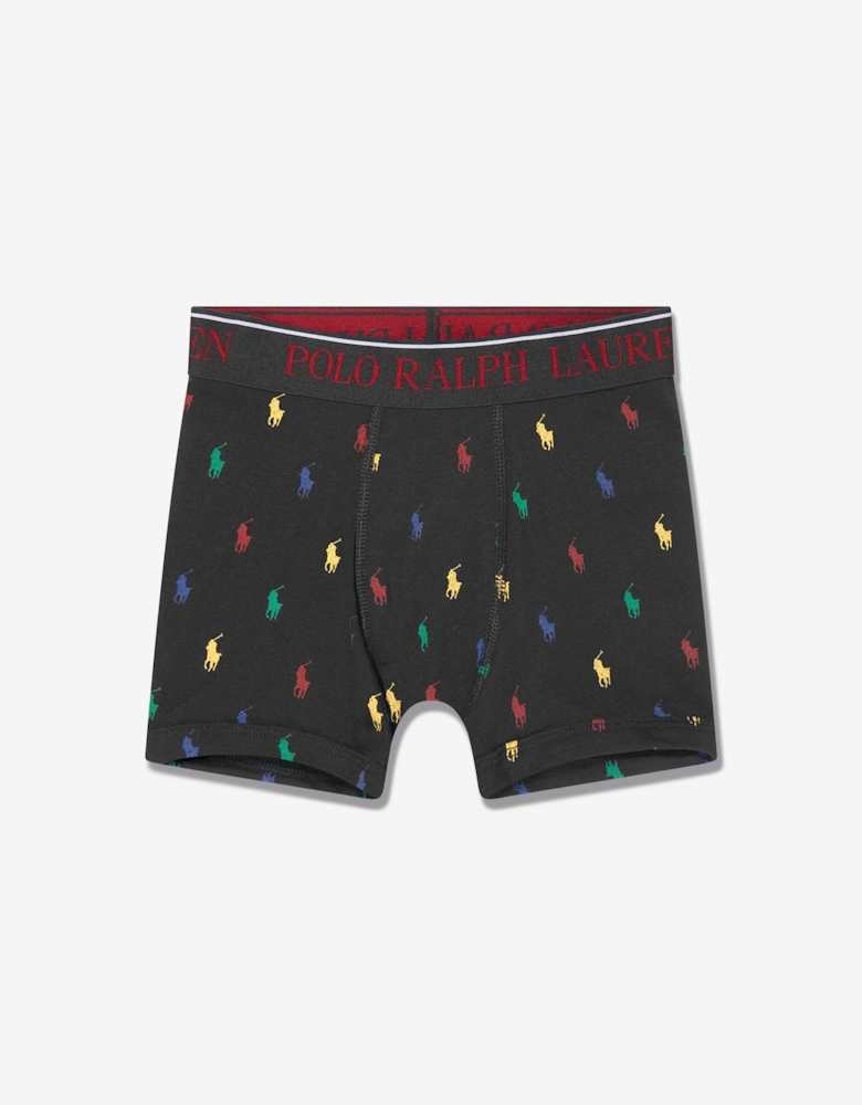 Boys Cotton Stretch 3 Pack Boxer Shorts Set in Black