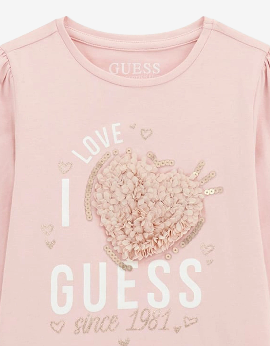 Girls Long Sleeve Slogan T-Shirt in Pink