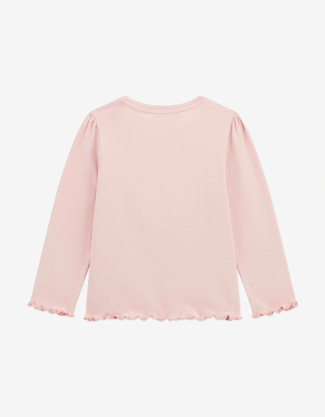 Girls Long Sleeve Slogan T-Shirt in Pink