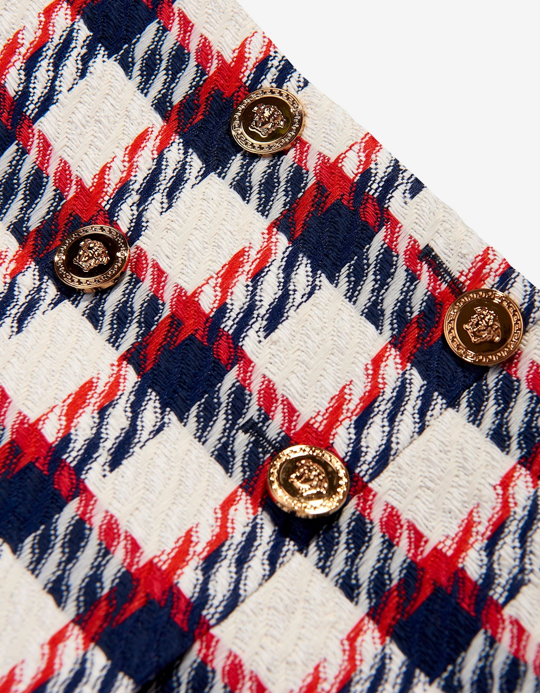 Girls Tartan Tweed Skirt in White