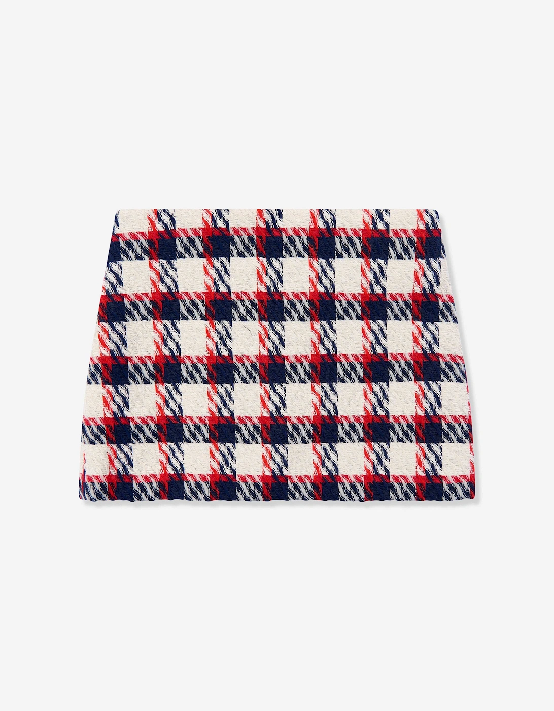 Girls Tartan Tweed Skirt in White