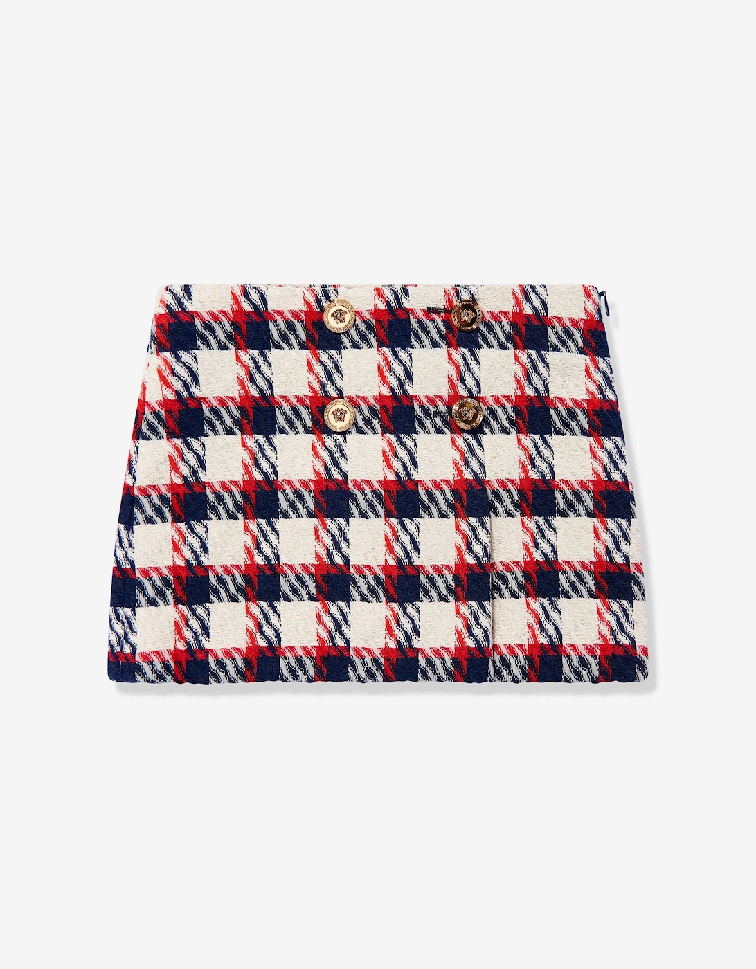 Girls Tartan Tweed Skirt in White, 5 of 4