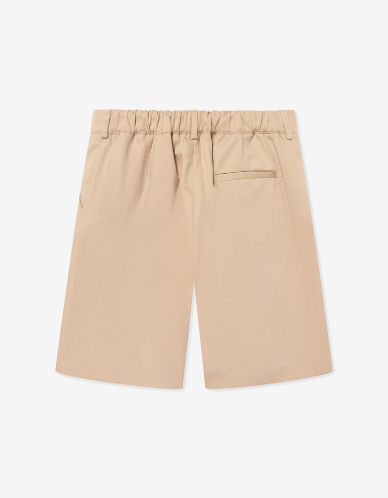 Boys Gabardine Shorts in Beige