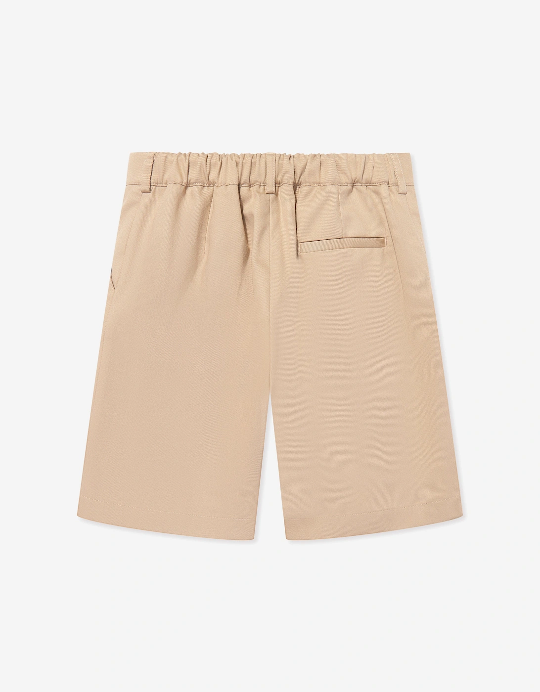 Boys Gabardine Shorts in Beige