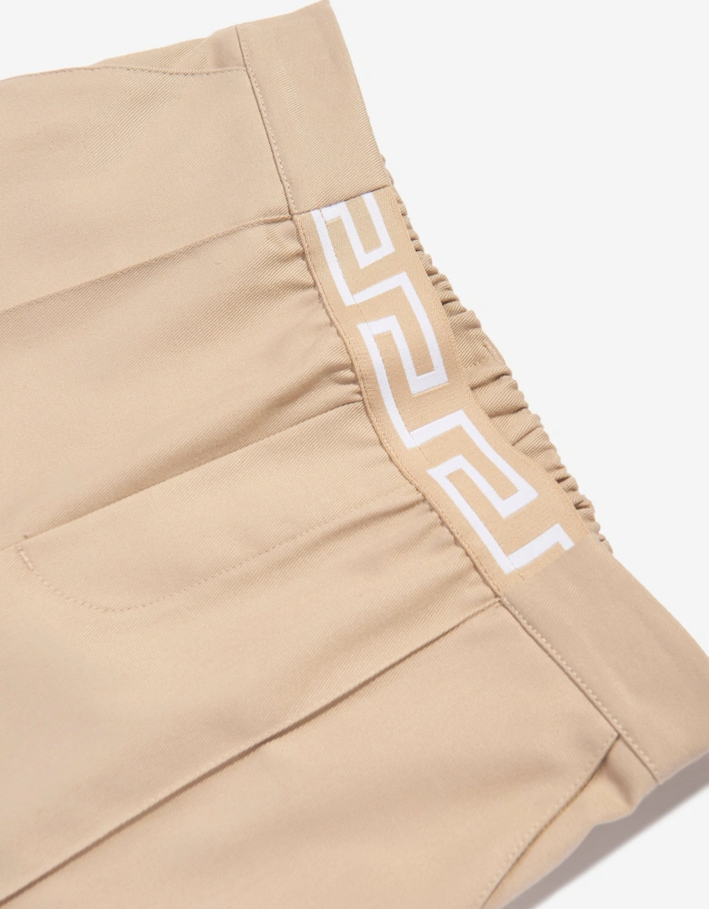 Boys Gabardine Shorts in Beige