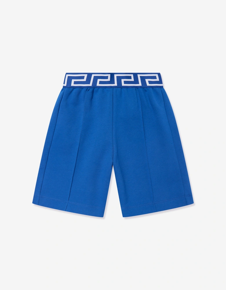 Boys Embroidered Logo Shorts in Blue