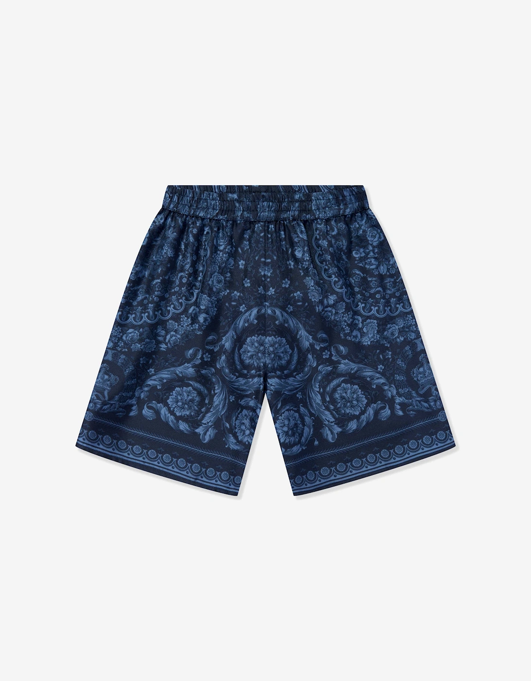 Boys Silk Barocco Shorts in Navy, 5 of 4