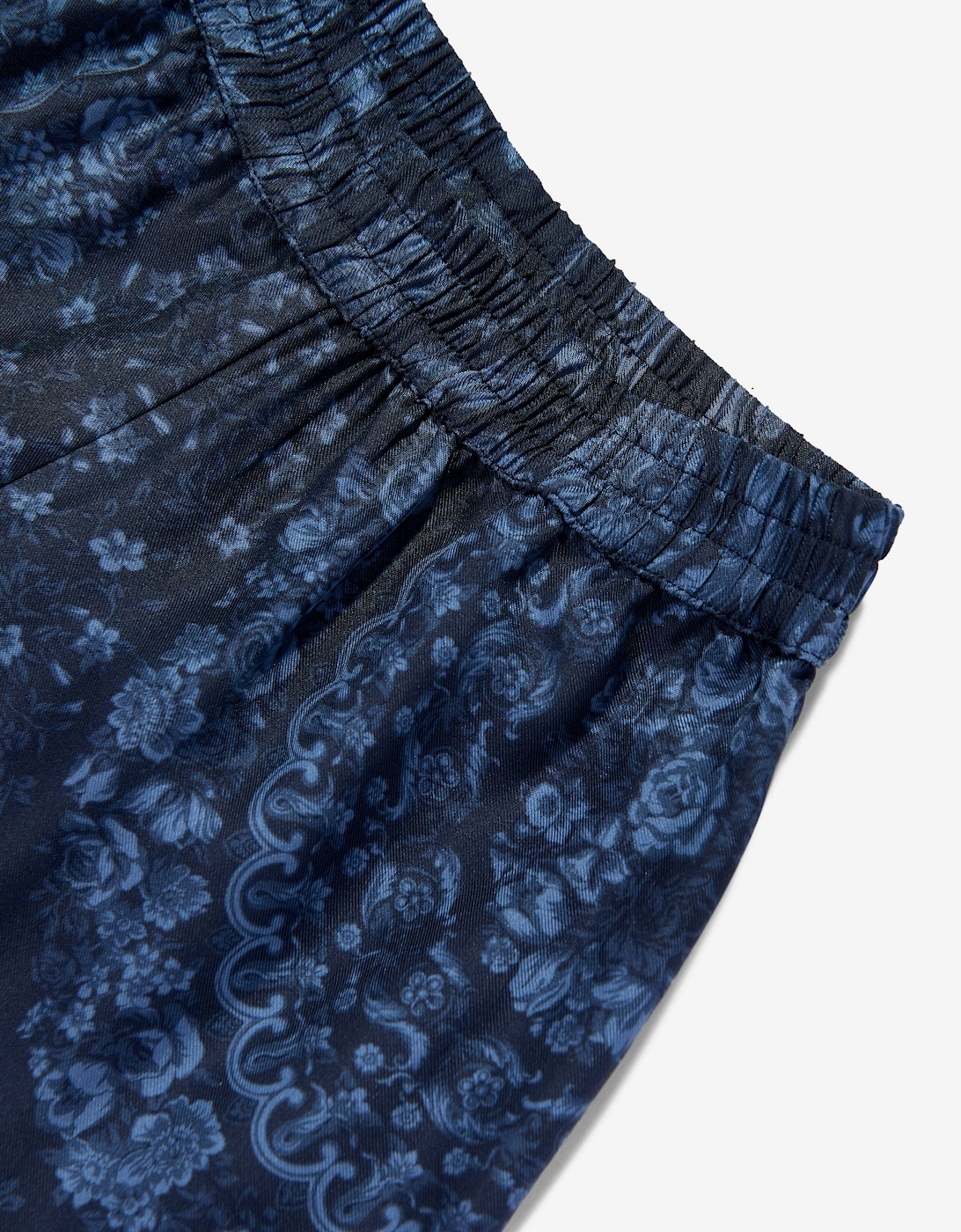 Boys Silk Barocco Shorts in Navy