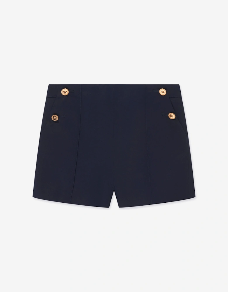 Baby Girls Gabardine Shorts in Navy