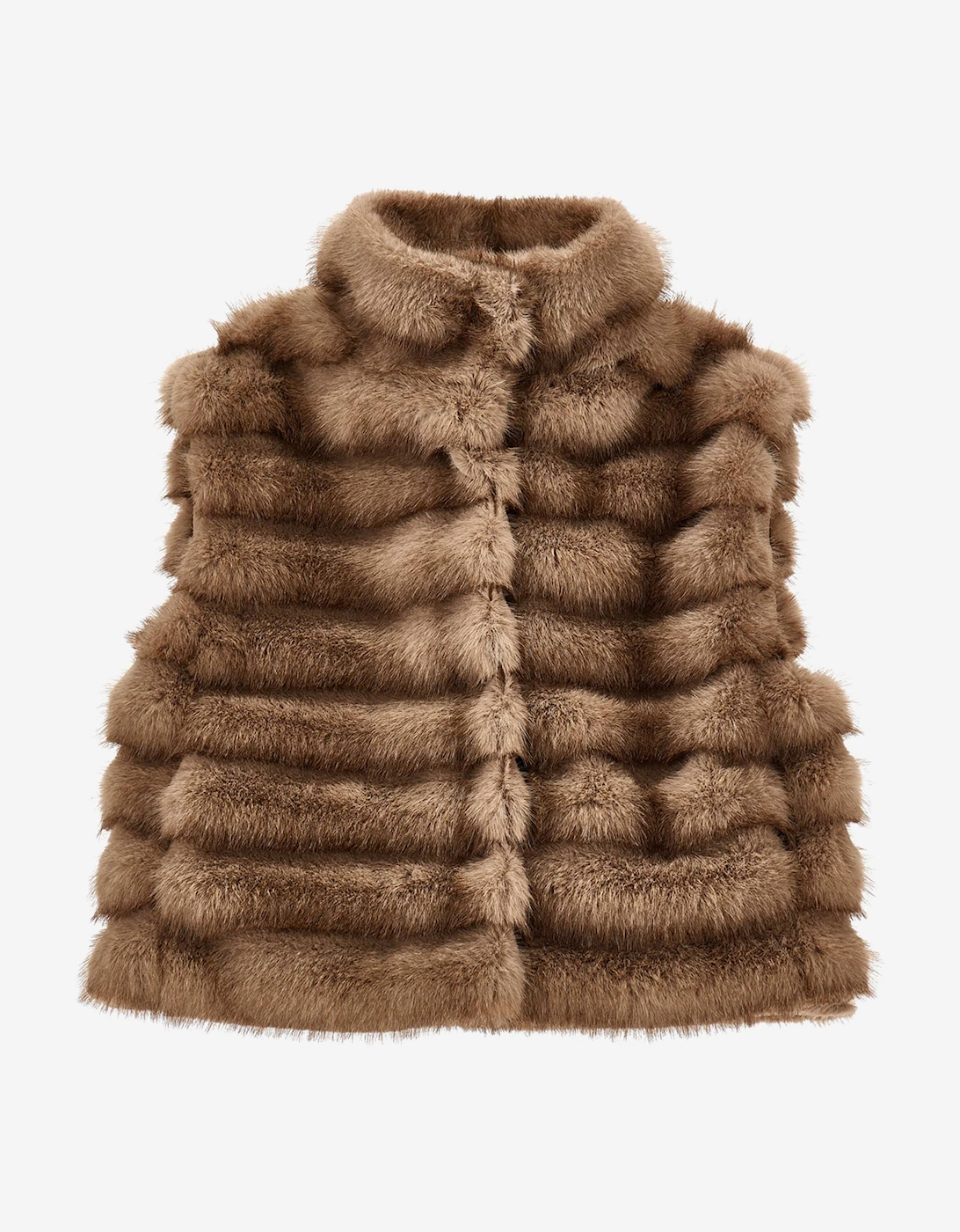 Girls Faux Fur Gilet in Brown, 5 of 4
