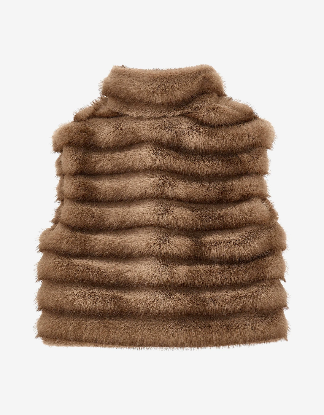 Girls Faux Fur Gilet in Brown