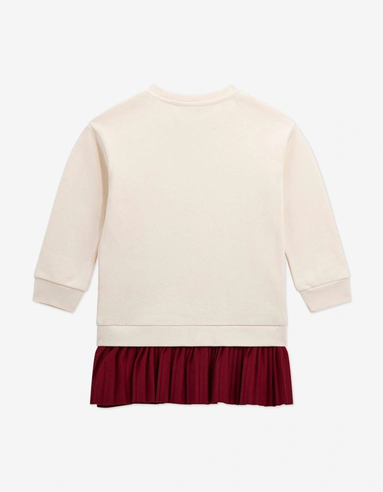 Girls Logo Sweater Dress in Ivory