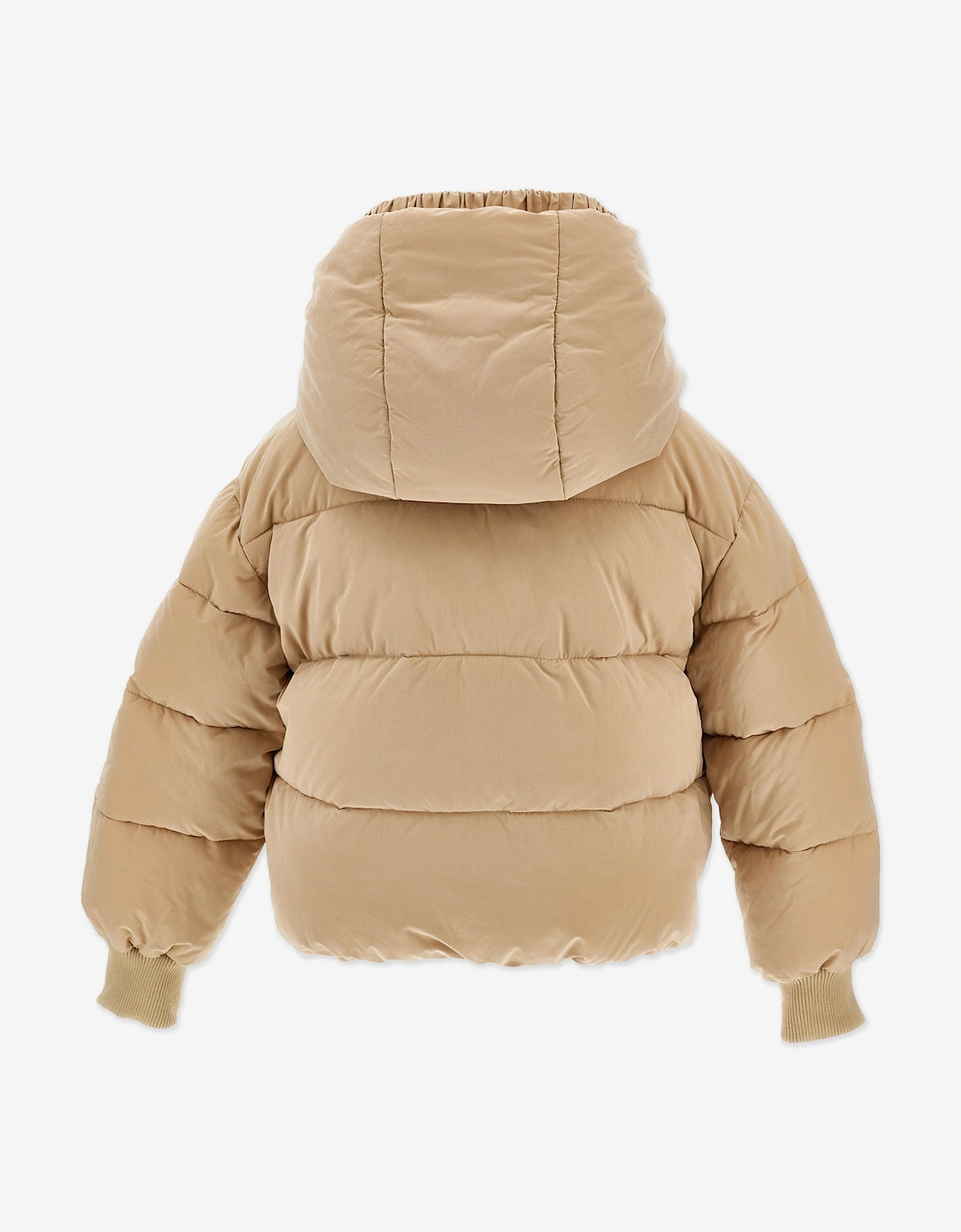 Girls Puffer Bomber Jacket in Beige