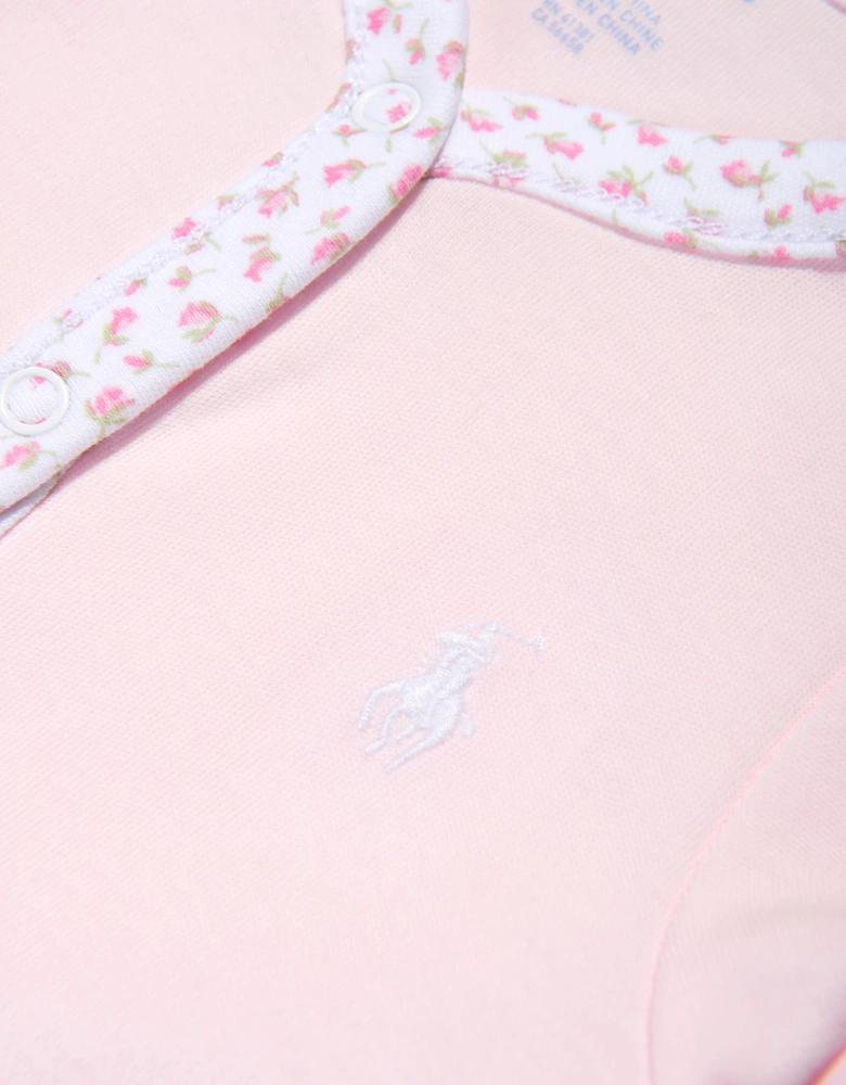 Baby Girls Cotton Babygrow in Pink