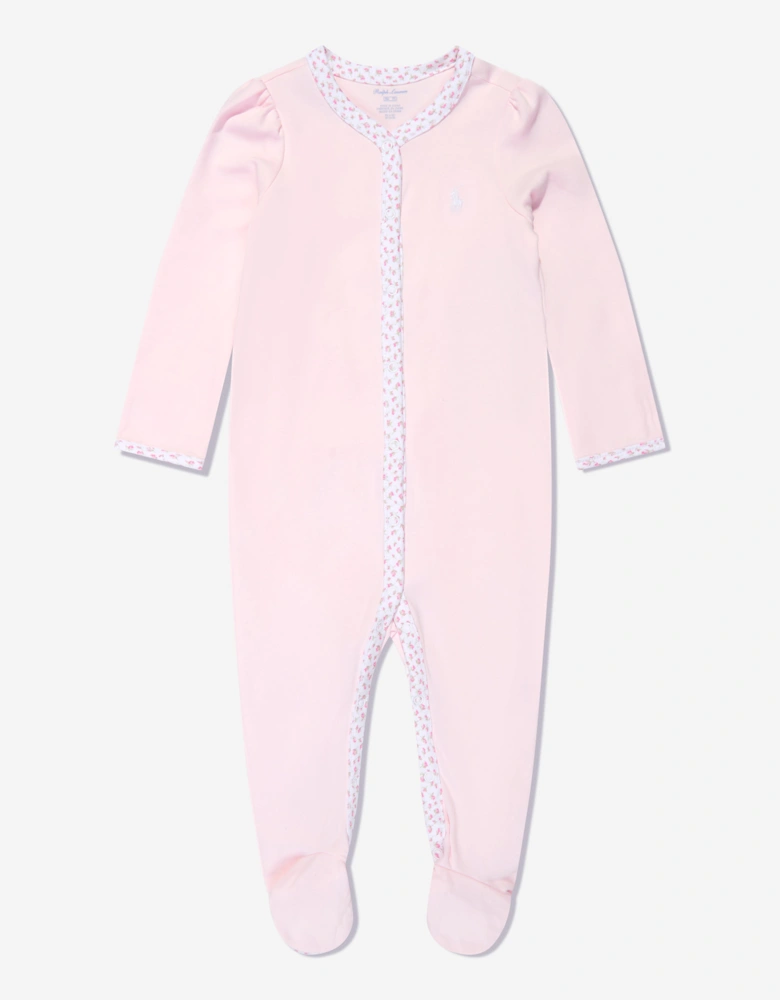 Baby Girls Cotton Babygrow in Pink
