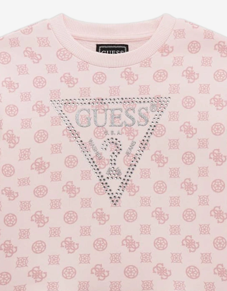Girls Logo Sweater Dress in Pink