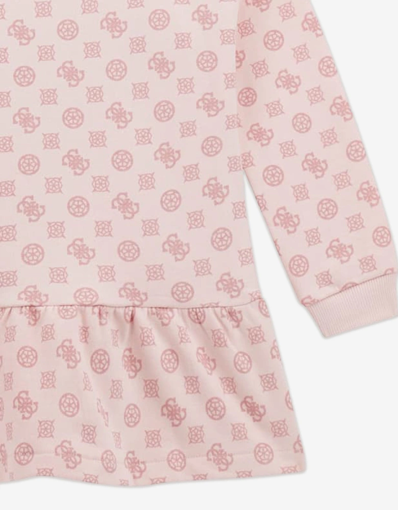 Girls Logo Sweater Dress in Pink