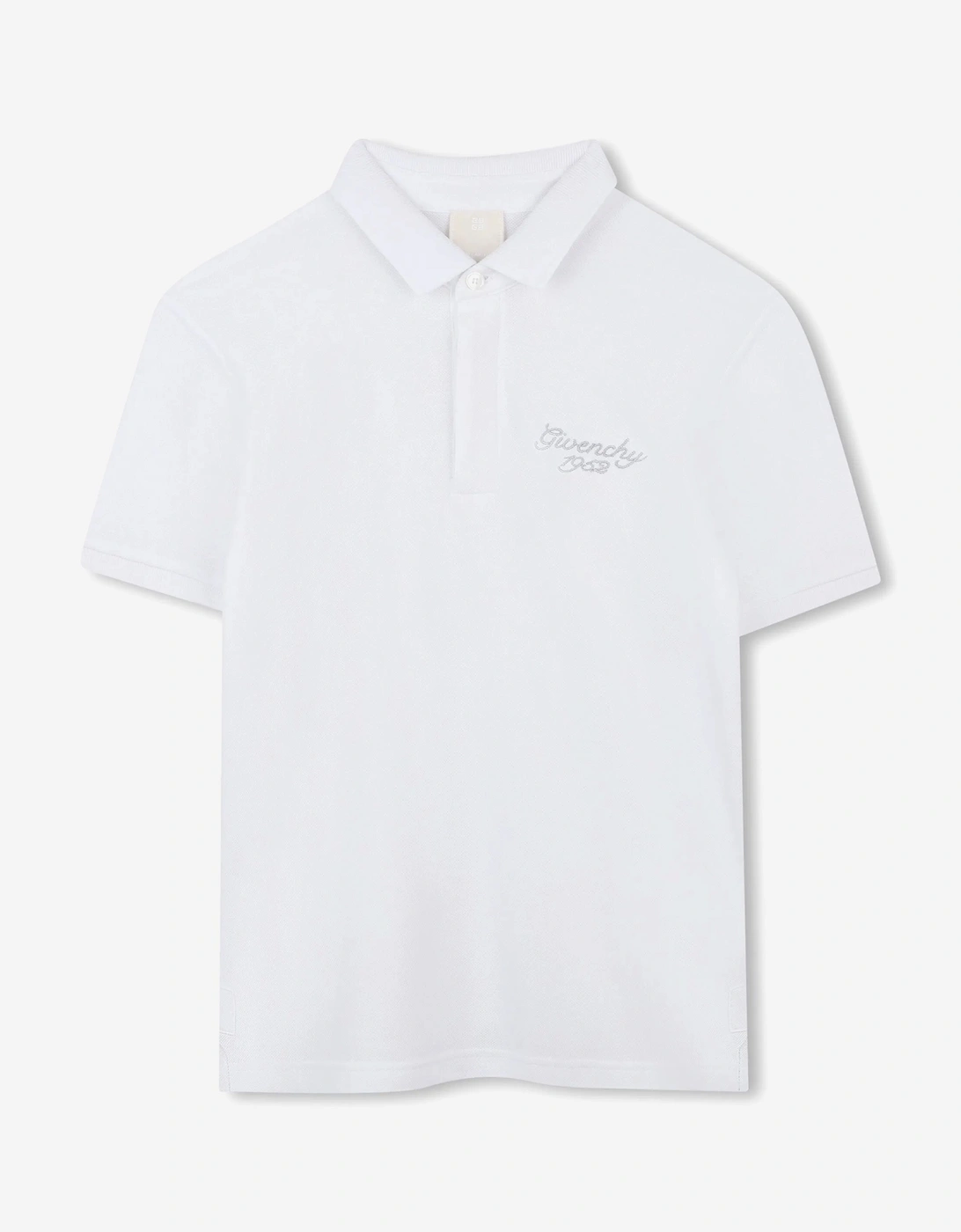 Boys Embroidered Logo Polo Shirt in White, 5 of 4