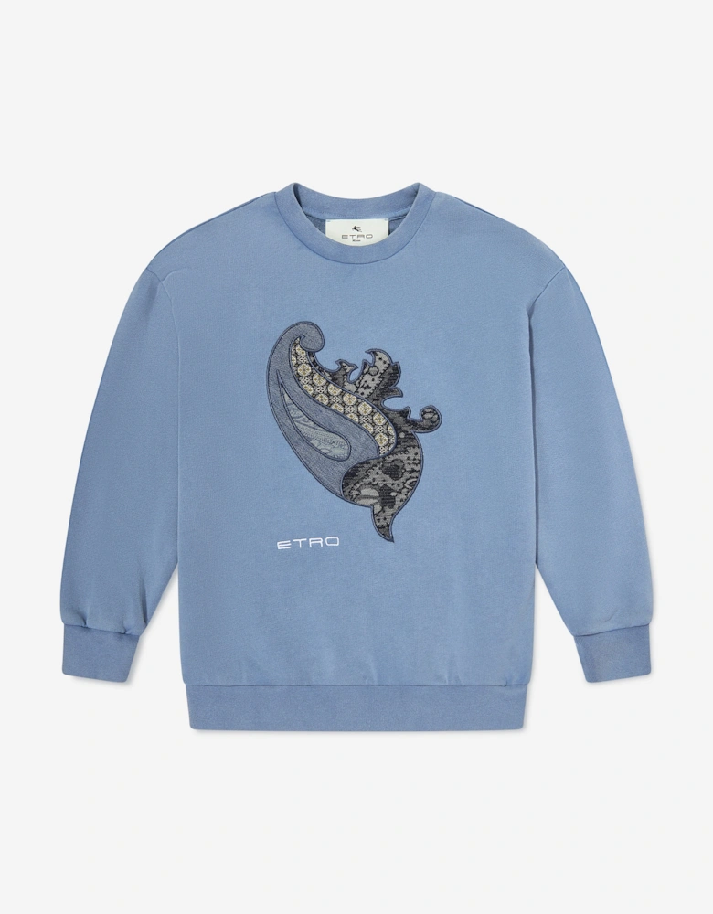 Kids Paisley Sweatshirt in Blue