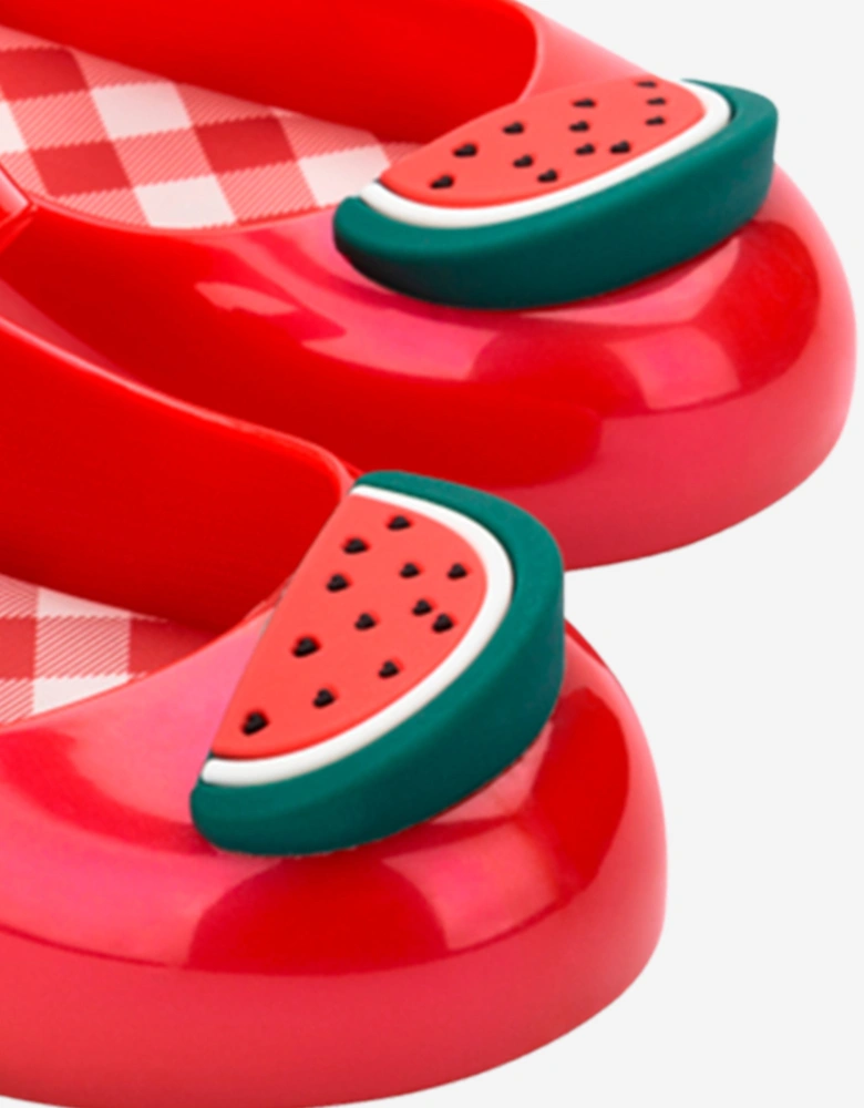Girls Sweet Love Picnic Ballerinas in Red