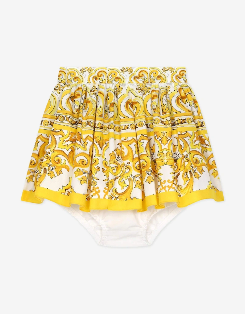 Baby Girls Maiolica Skirt With Knickers in Yellow