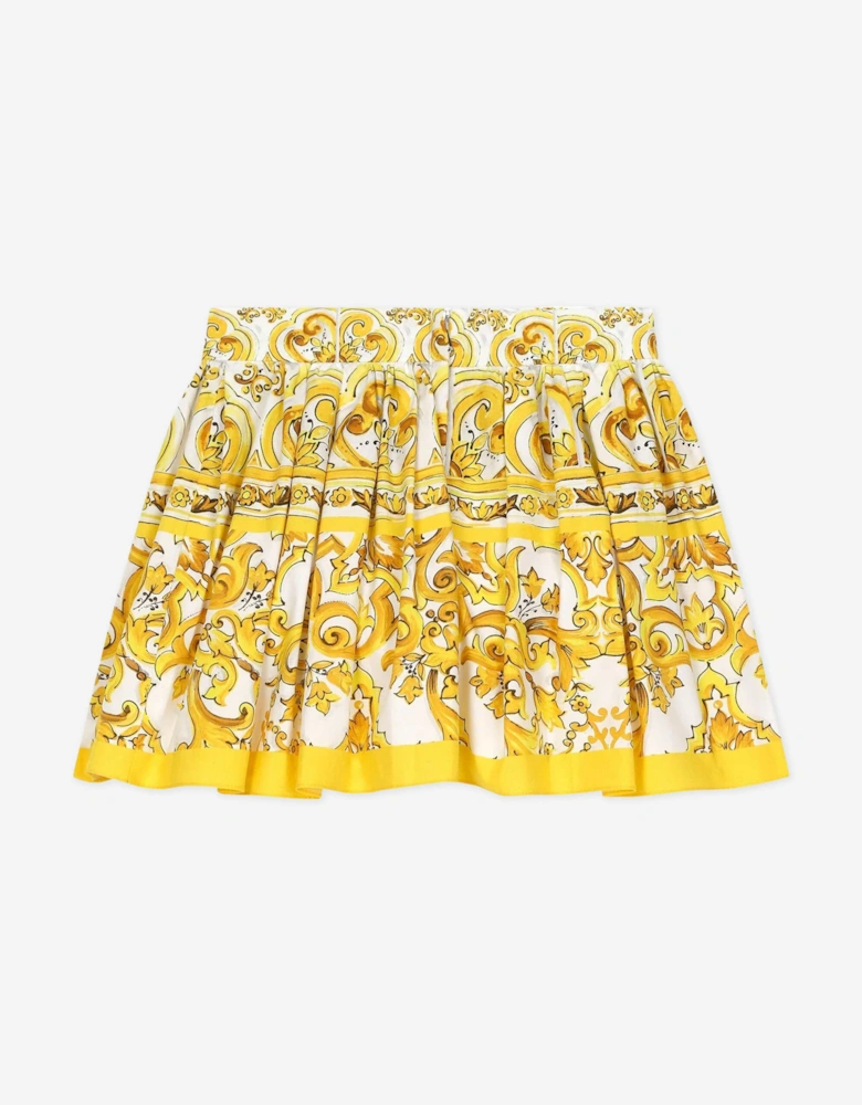 Baby Girls Maiolica Skirt With Knickers in Yellow