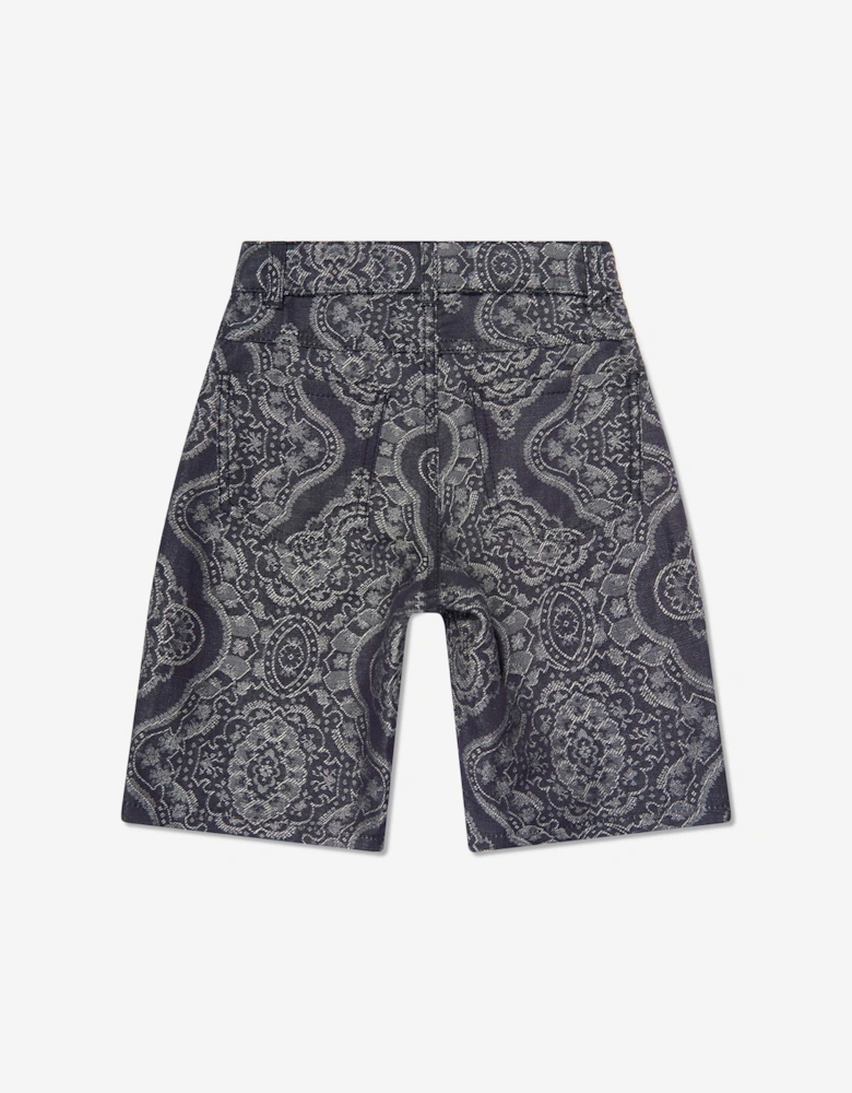 Boys Jacquard Shorts in Navy