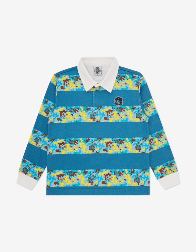 Boys Robot Camo Rugby Top in Blue