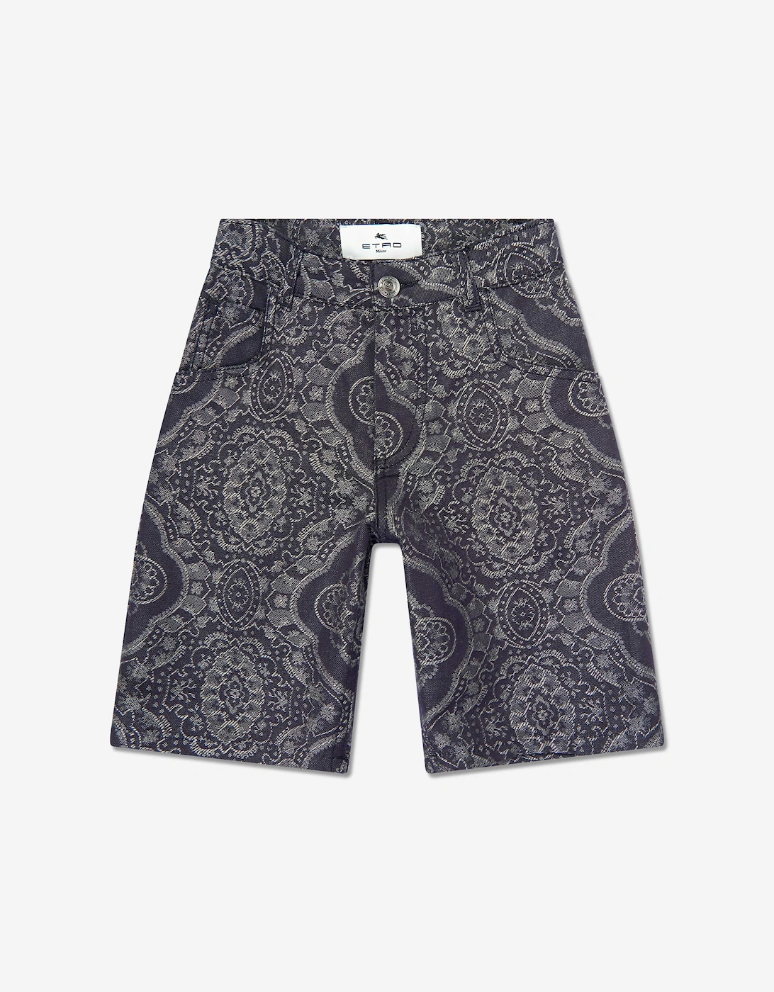 Boy's Etro Boys Jacquard Shorts in Navy - Blue - Size: 14 years
