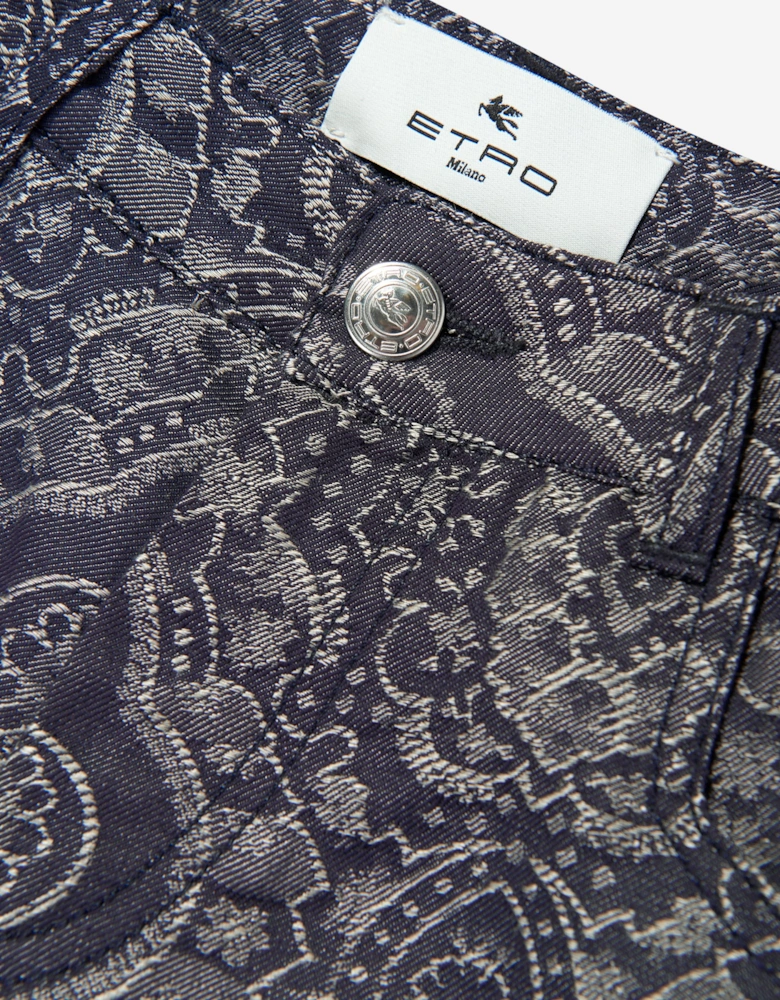 Boys Jacquard Shorts in Navy
