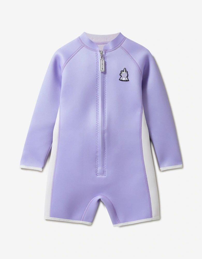 Girls Sparkle The Unicorn Wet Suit in Purple