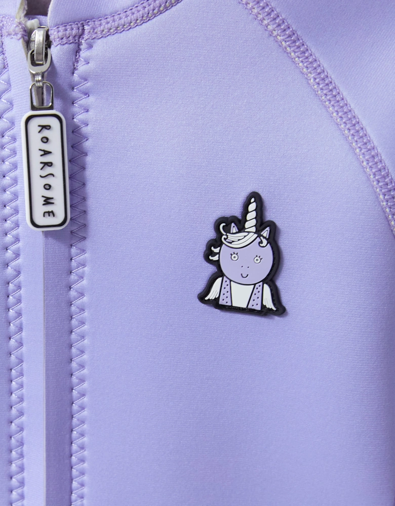Girls Sparkle The Unicorn Wet Suit in Purple