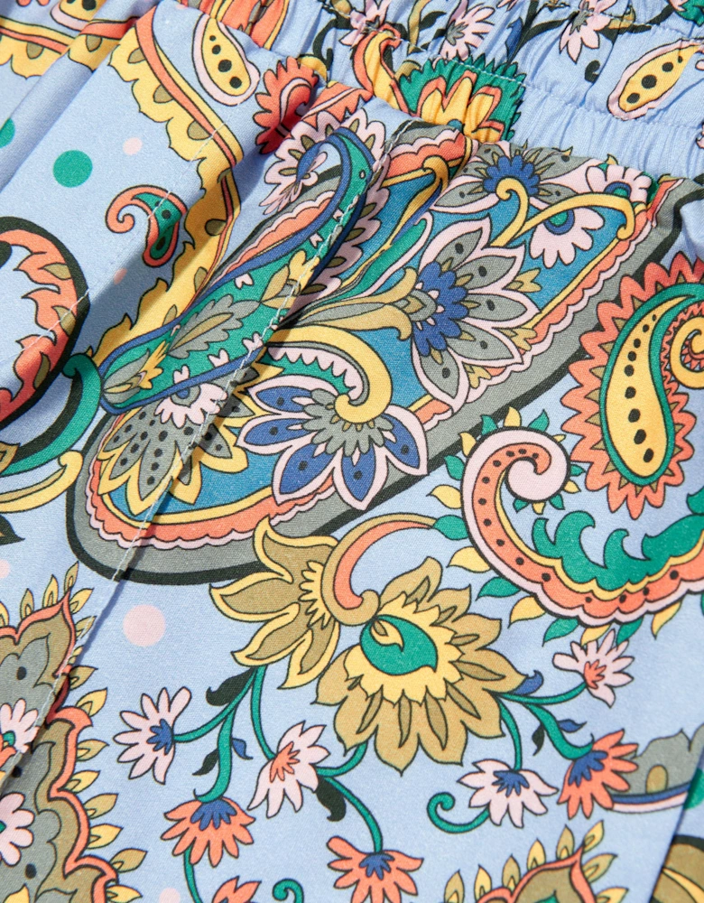 Boys Paisley Print Shorts in Blue